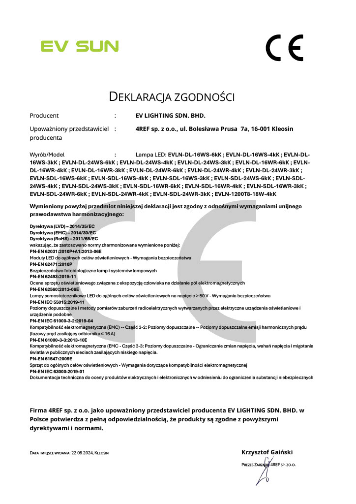 DEKLARACJA ZGODNOŚCI